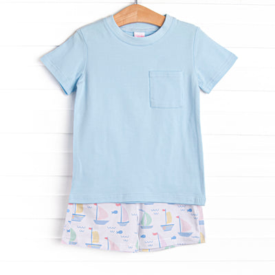 Dock Days Short Set, Blue