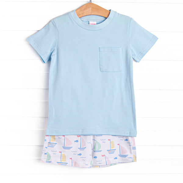 Dock Days Short Set, Blue