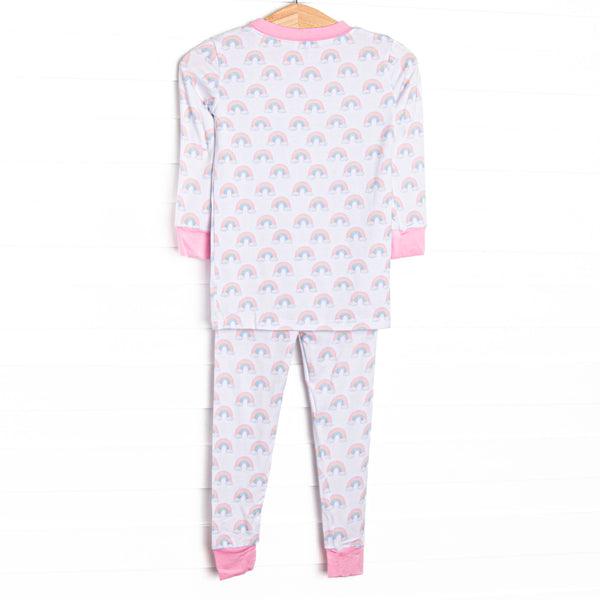 Rainbow Wonders Bamboo Pajama Set, Pink