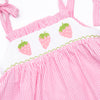 Strawberry Seersucker Smocked Dress, Pink
