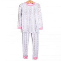 Rabbits and Ribbons Bamboo Pajama Set, Pink