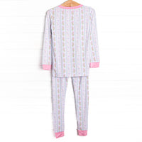 Rabbits and Ribbons Bamboo Pajama Set, Pink