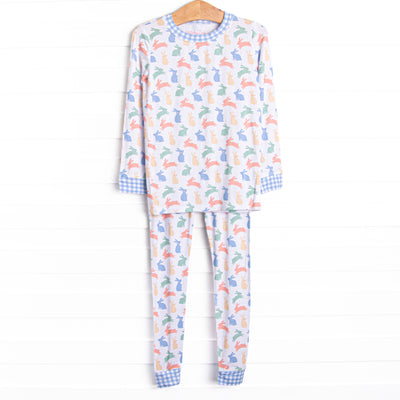 Cottontail Colors Bamboo Pajama Set, Blue