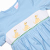 Golden Days Smocked Boy Bubble, Blue