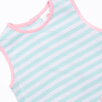 Mint to Be A Wildflower Applique Diaper Set, Mint Stripe