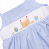 Castle Construction Smocked Ruffle Short Set, Blue