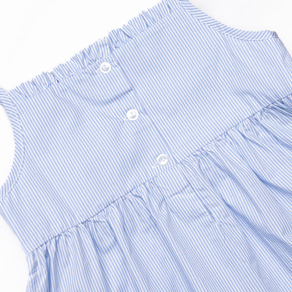 Castle Construction Smocked Ruffle Short Set, Blue