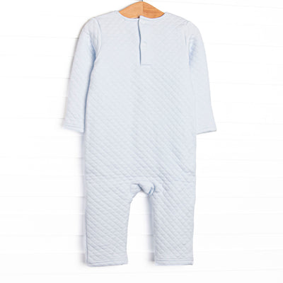 Caden Quilted Romper, Blue