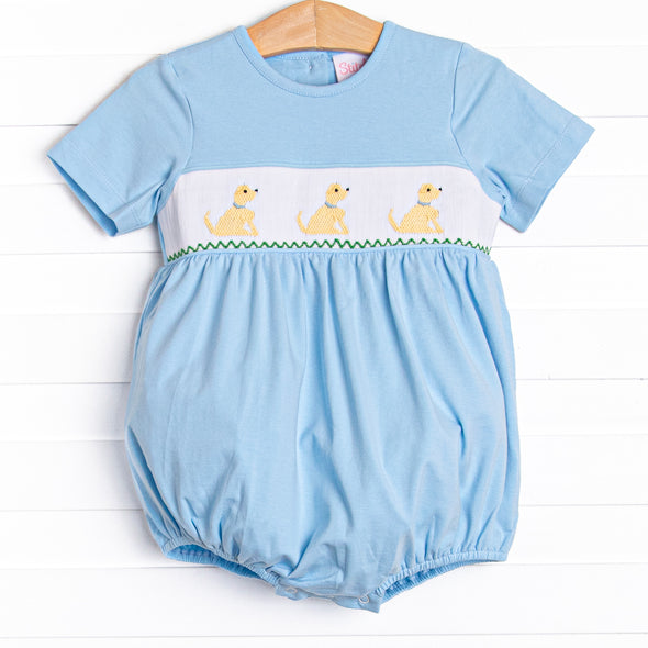 Golden Days Smocked Boy Bubble, Blue