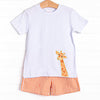 Wildlife Watch Applique Short Set, Orange