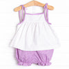 Butterfly Blossom Smocked Bloomer Set, Purple