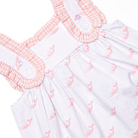 Watercolor Whales Ruffle Short Set, Pink