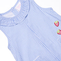 Berry Good Time Applique Pocket Dress, Blue