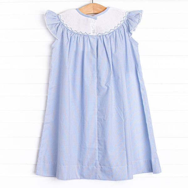 Castle Construction Smocked Bishop Dress, Blue