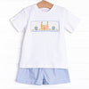 Castle Construction Smocked Short Set, Blue