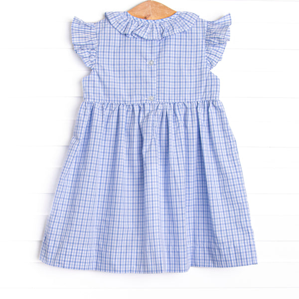 Storytime Snack Smocked Dress, Blue