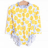 Lakeside Lemonade Long Sleeve One Piece Rash Guard, Blue