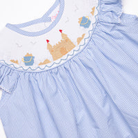 Castle Construction Smocked Bishop Dress, Blue