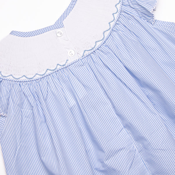 Castle Construction Smocked Bishop Dress, Blue