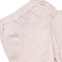 Evan Pant Set, White and Tan Stripe
