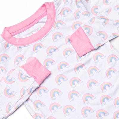 Rainbow Wonders Bamboo Pajama Set, Pink