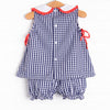 Easy As 1, 2, 3 Applique Bloomer Set, Navy Blue