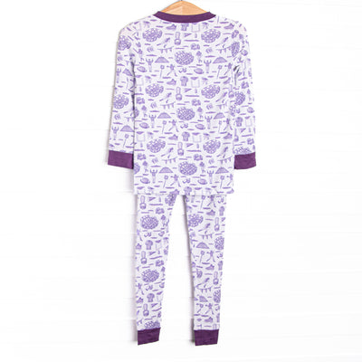 Tailgates and Touchdowns Bamboo Pajama Set, Purple