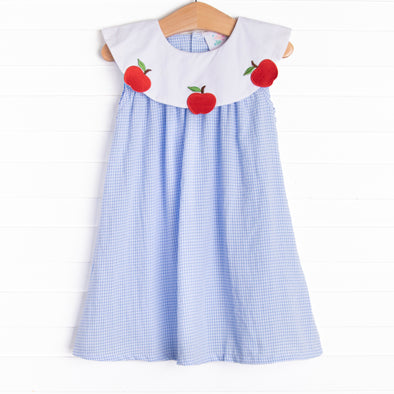 Apple of My Eye Embroidered Dress, Blue