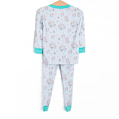 After Spring Sprouts Bamboo Pajama Set, Green