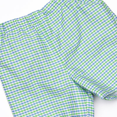 Perfectly Plaid Short Set, Green