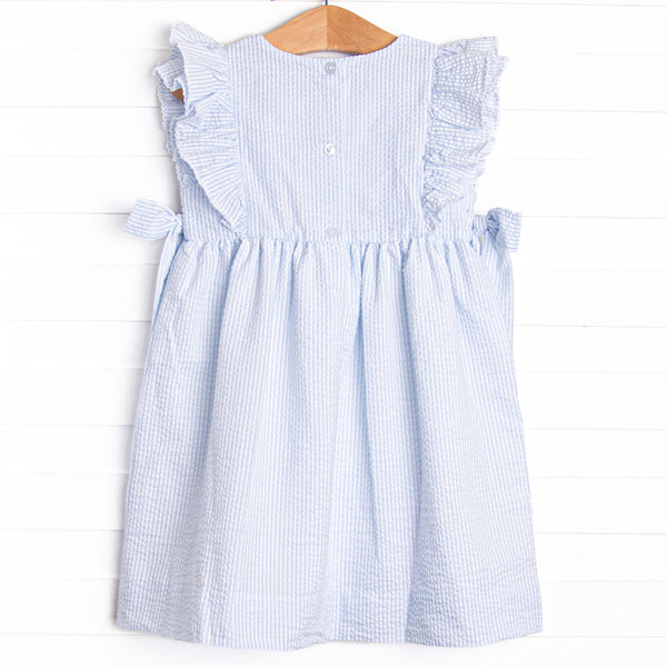 Hundred Acre Honey Applique Side Tie Dress, Blue
