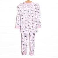 Pondside Picnic Bamboo Pajama Set, Pink