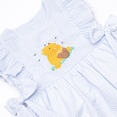 Hundred Acre Honey Applique Side Tie Dress, Blue