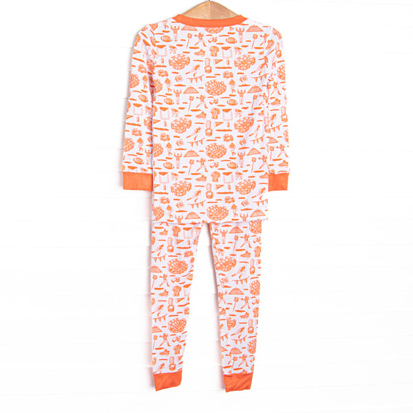 Tailgates and Touchdowns Bamboo Pajama Set, Orange