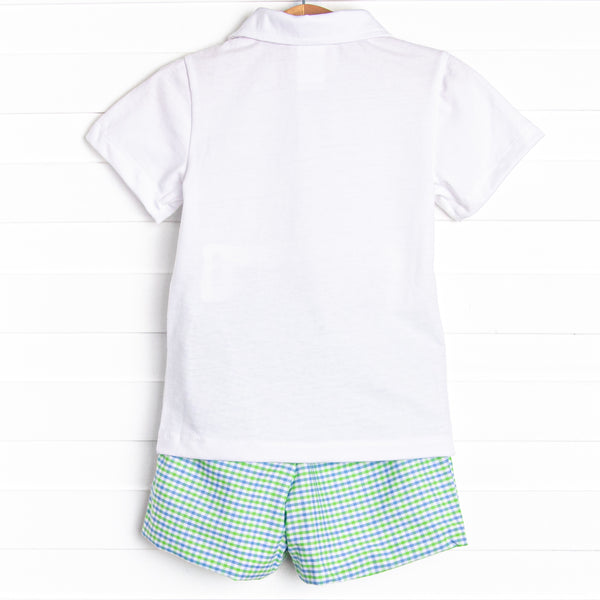 Perfectly Plaid Short Set, Green
