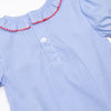 School House Embroidered Dress, Blue