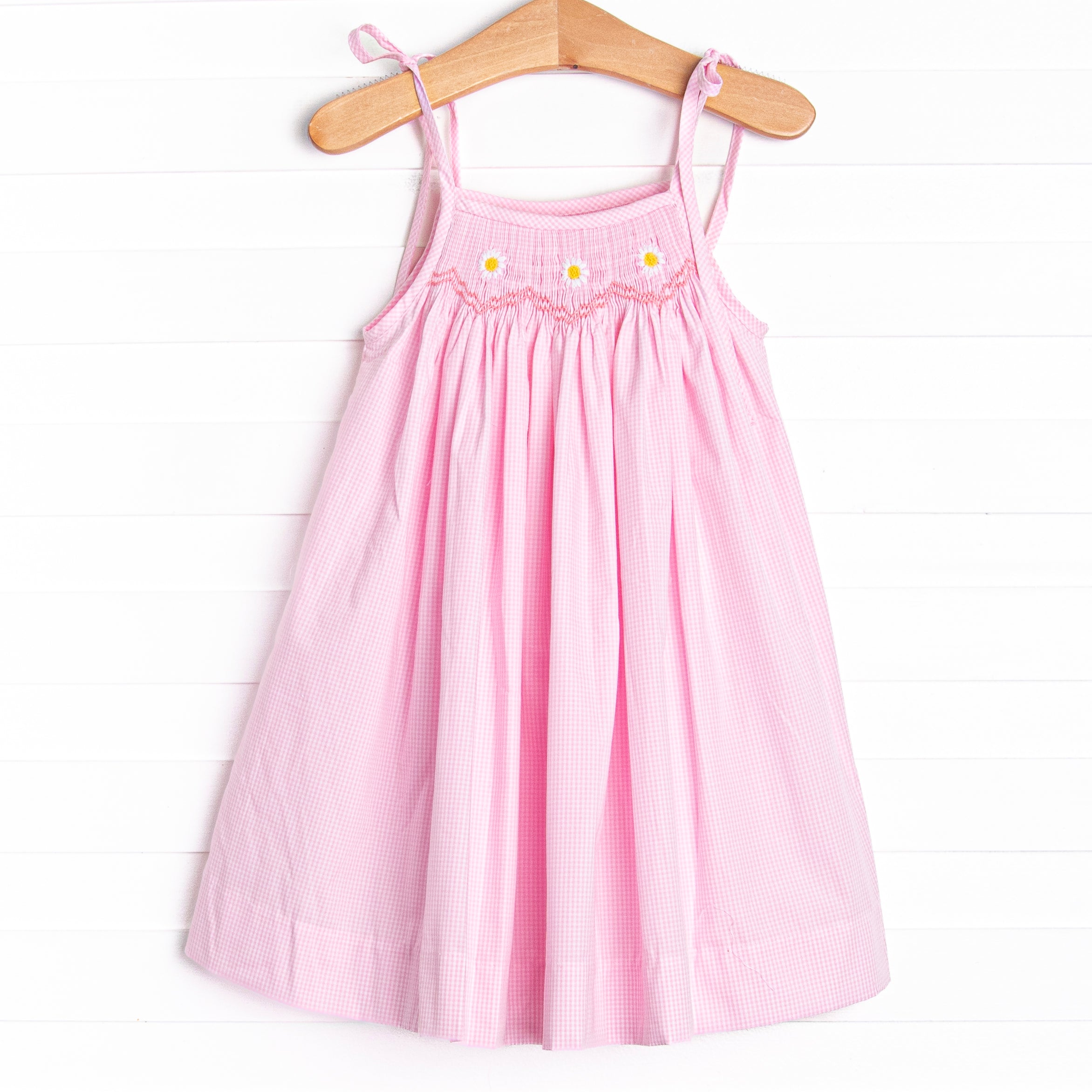 Darling Daisies Smocked Dress, Pink – Stitchy Fish