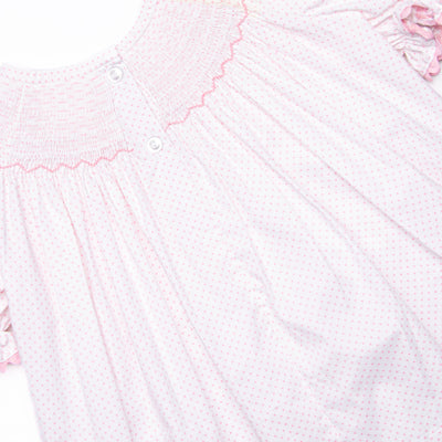 Christmas Tree Trio Smocked Bloomer Set, Pink Gingham