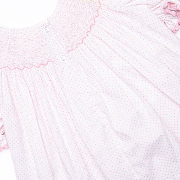 Christmas Tree Trio Smocked Bloomer Set, Pink Gingham