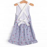 High Flying Flag Embroidered Dress, Blue