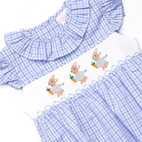 Storytime Snack Smocked Dress, Blue