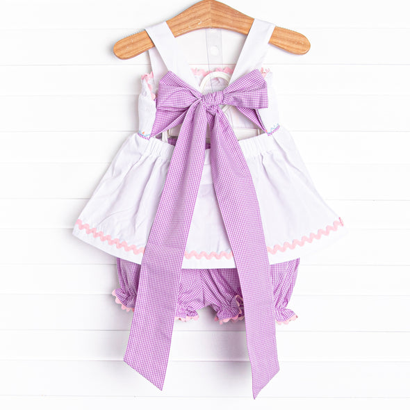 Tuesday Treats Smocked Bloomer Set, Purple