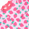 Very Strawberry Long Sleeve One Piece Rash Guard, Pink
