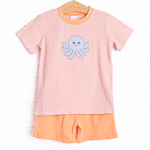 Ink-credible Applique Short Set, Orange
