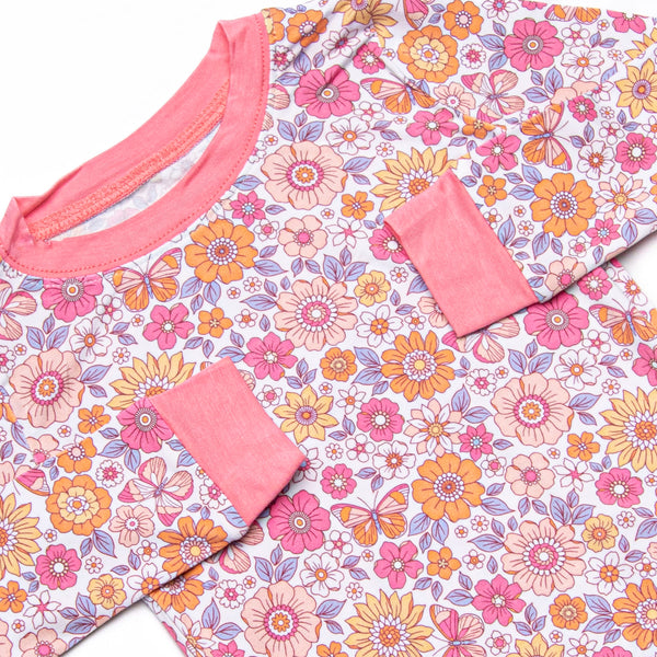 Bedtime Butterflies Bamboo Pajama Set, Pink