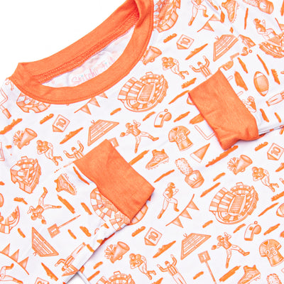 Tailgates and Touchdowns Bamboo Pajama Set, Orange