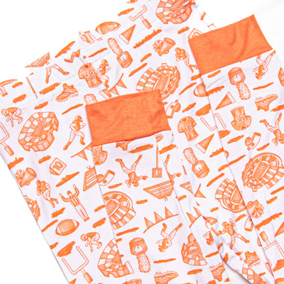 Tailgates and Touchdowns Bamboo Pajama Set, Orange