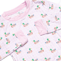 Pondside Picnic Bamboo Pajama Set, Pink