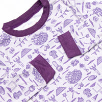 Tailgates and Touchdowns Bamboo Pajama Set, Purple