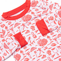 Tailgates and Touchdowns Bamboo Pajama Set, Red